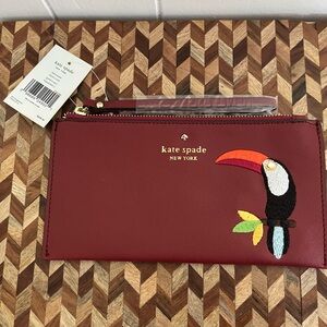 Kate Spade Burgundy Toucan Wristlet